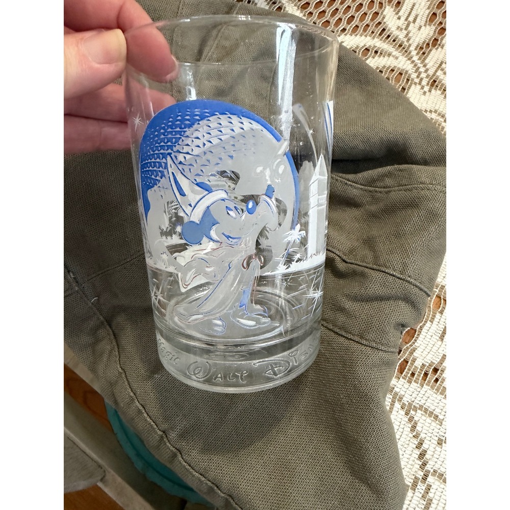 Vintage Walt Disney World 25th Anniversary Glass Remember The Magic Mickey Mouse
